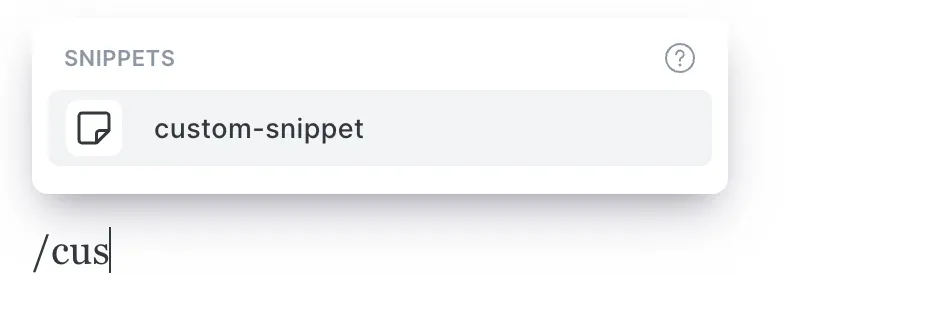 custom snippet