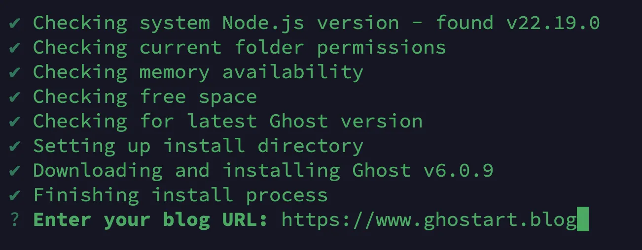 ghost setup