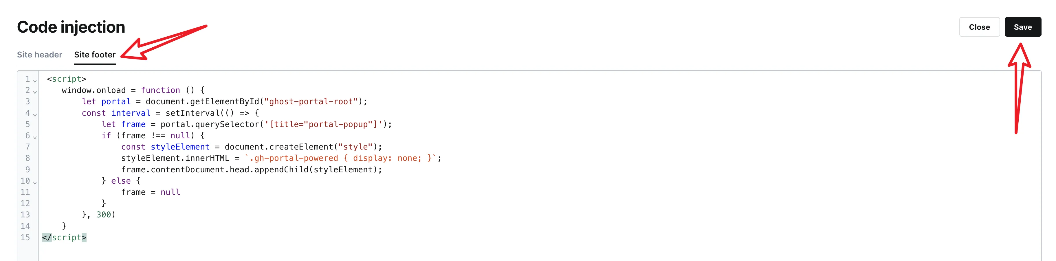 Site footer