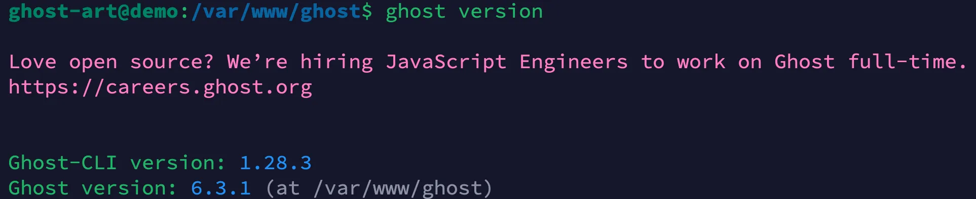ghost version